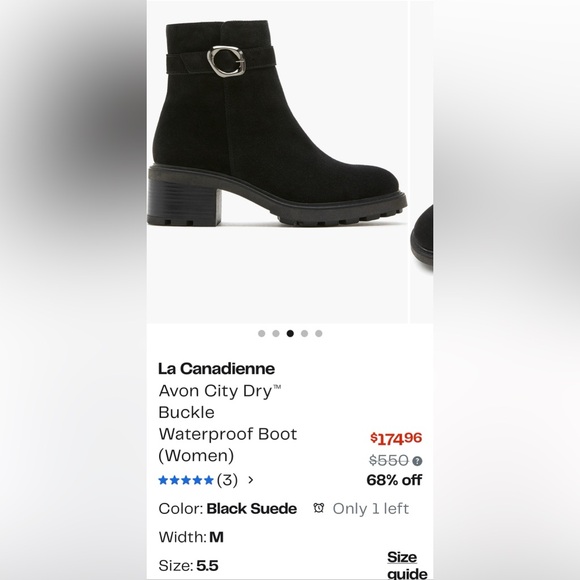 La CANADIENNE Black Suede Ankle Booties with Silver Buckle - Picture 4 of 4